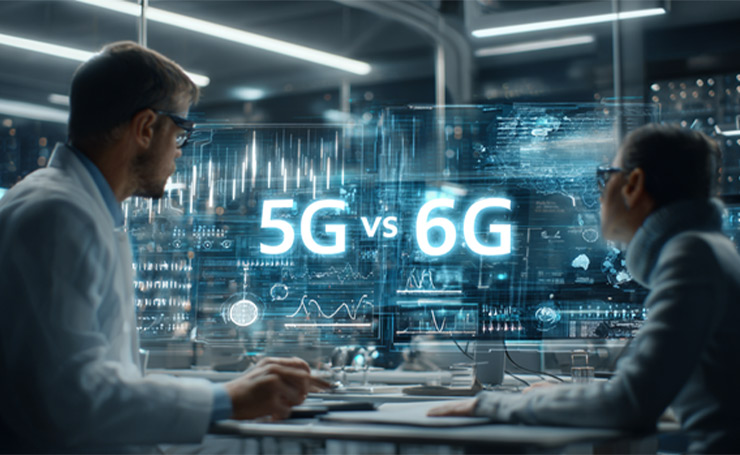 2 persons discuss on 5G and 6G comparison