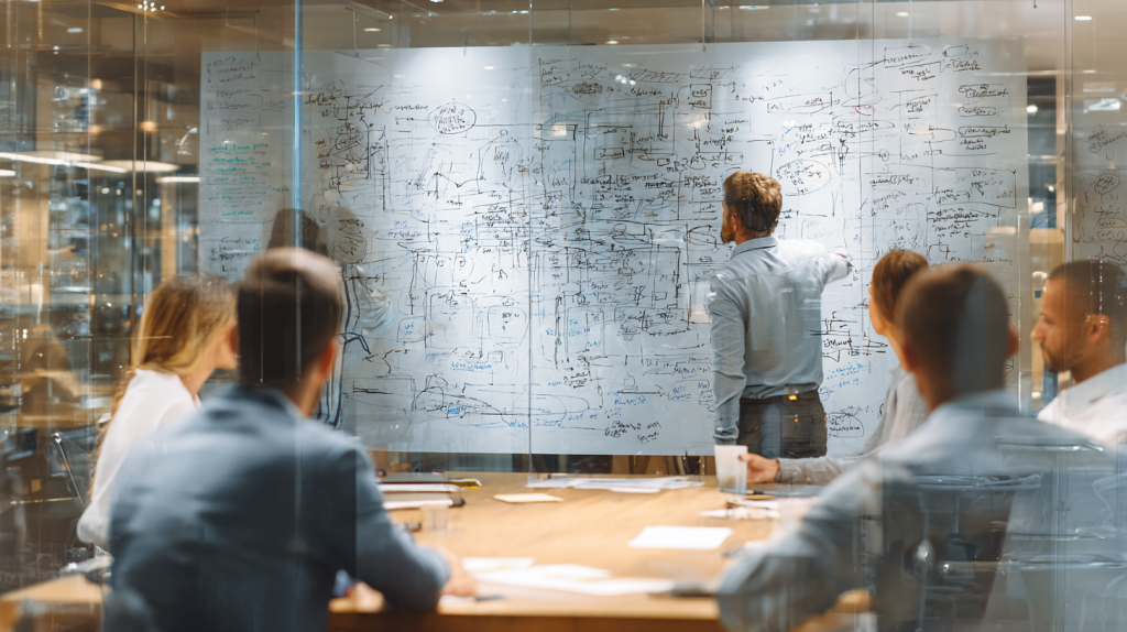 team discuss on business automation